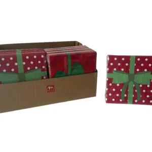 CONFEZIONE 20 TOVAGLIOLI 33X33CM NATALE FIOCCO ASS