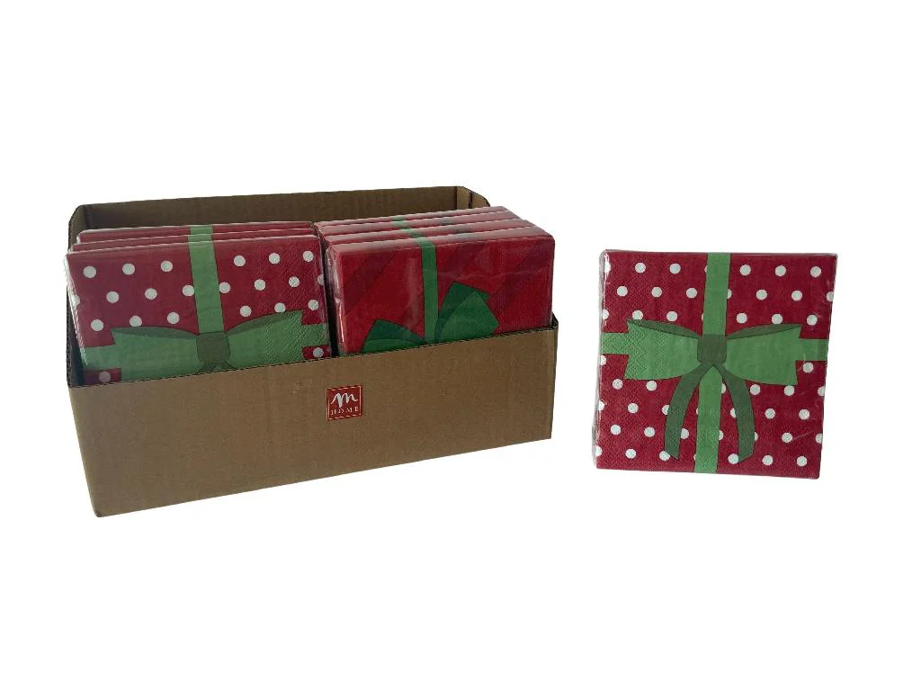 tovaglioli Natale,20 pezzi,33x33 cm,fiocco,tovaglioli natalizi,tovaglioli tavola,decorazione tavola