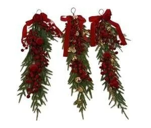 PENDENTE ABETE BACCHE/MELOGRANO FIOCCO 20X7XH.75CM
