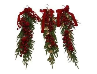 pendente Natale,abete,bacche,melograno,fiocco,decorazione porta,addobbo natalizio,decorazione parete