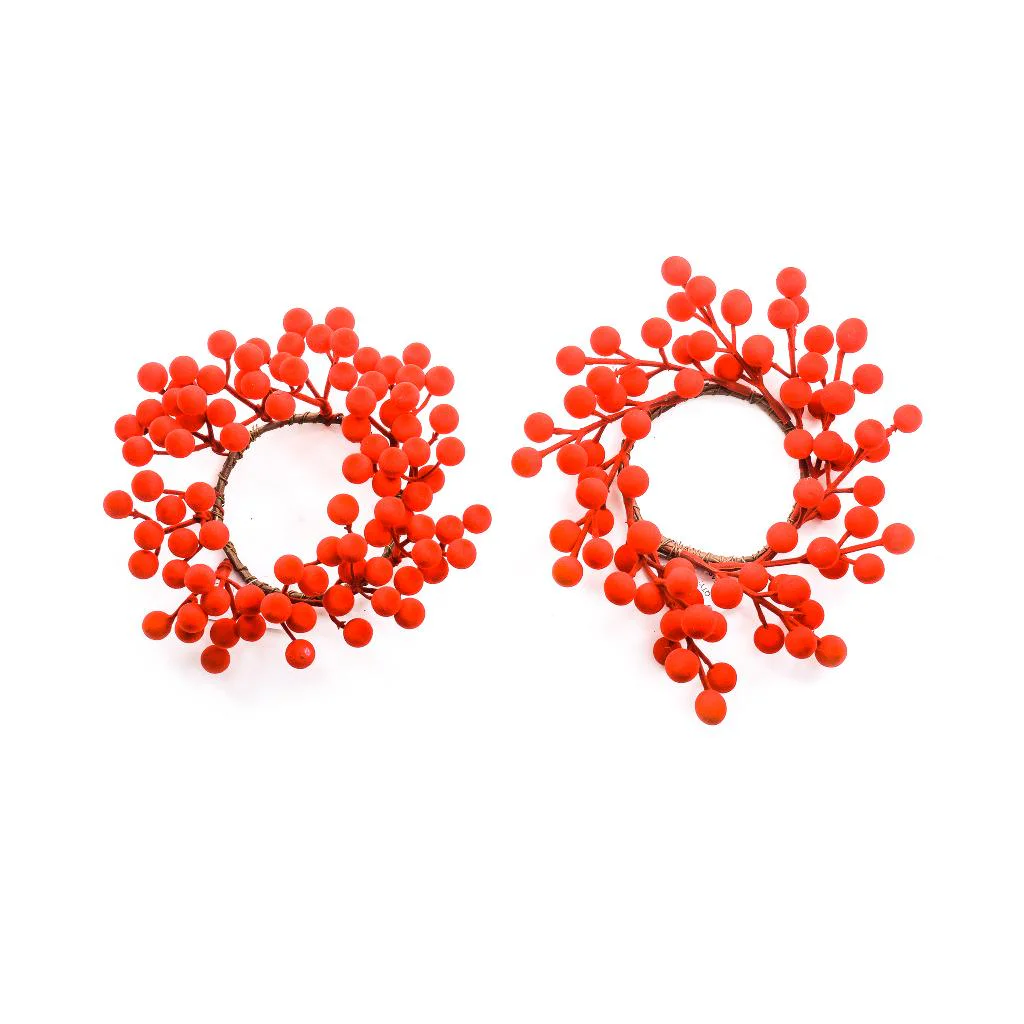 girocandela Natale,bacche rosse,20 cm,portacandela,decorazione tavola,centrotavola,addobbo natalizio