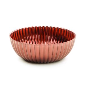 CESTINO CENTROTAVOLA ROSSO IN PLASTICA D.25XH.9CM