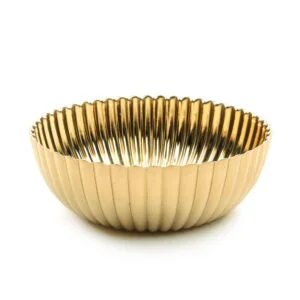 CESTINO CENTROTAVOLA ORO IN PLASTICA D.25XH.9CM