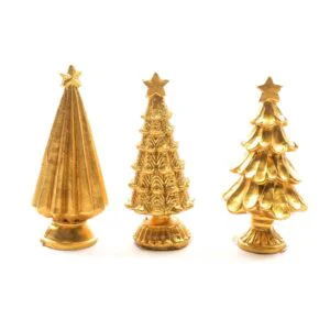 ALBERO NATALE ORO IN RESINA 4X4X10CM