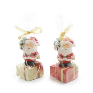 CANDELA BABBO NATALE IN CERA 6X6.5XH.13CM ASS.