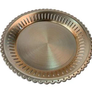 VASSOIO TONDO LUCIDO ORO PLASTICA  D.32,5XH.3,CM