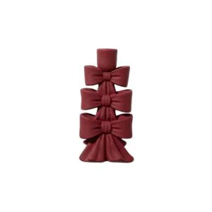 PORTACANDELA FIOCCO FLOCCATO BORDEAUX POL. 20CM