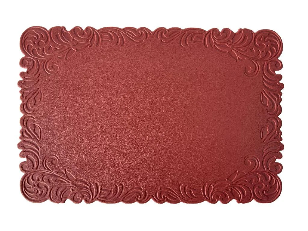 tovaglietta Natale,rosso,PVC,bordo decorato,30x45 cm,tovaglietta tavola,decorazione tavola,accessori cucina