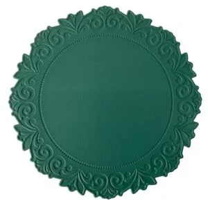 TOVAGLIETTA BORDO DECORATO ROTONDA PVC VERDE D38CM