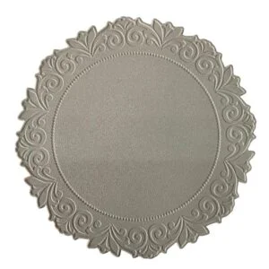 TOVAGLIETTA BORDO DECORATO ROTONDA PVC BEIGE D38CM