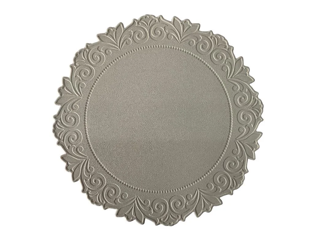 tovaglietta Natale,beige,PVC,rotonda,38 cm,bordo decorato,tovaglietta tavola,decorazione natalizia