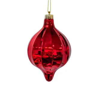 PENDENTE GRANDE LAMINATO ROSSO DEC.1 H20CM