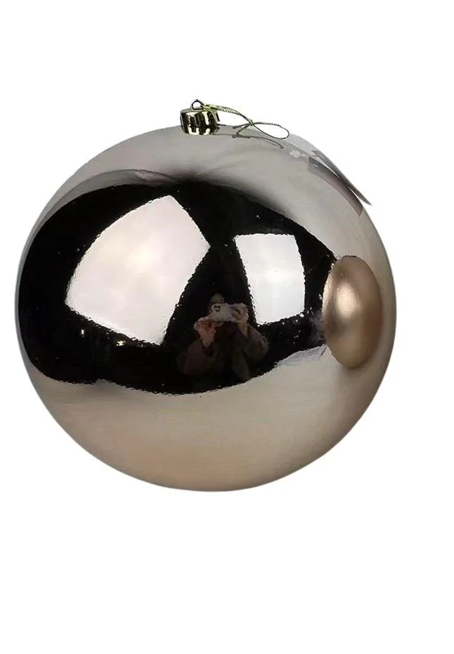 pallina Natale,champagne,15 cm,lucida,plastica,decorazione albero,addobbo natalizio,pallina grande