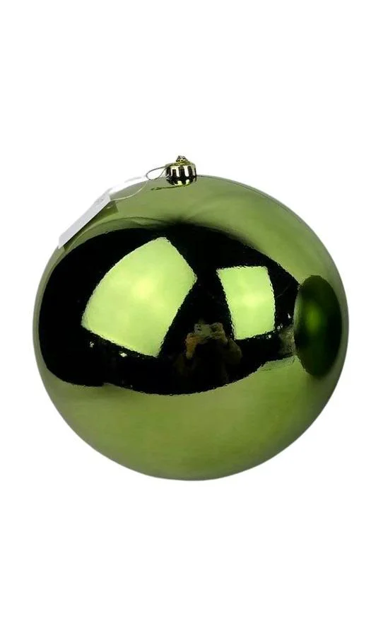 pallina Natale,verde rosmarino,15 cm,lucida,plastica,decorazione albero,addobbo natalizio