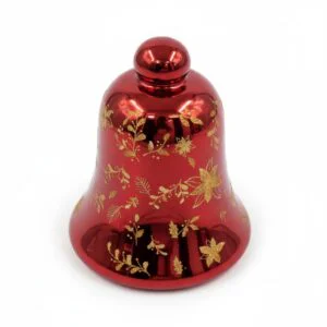 CAMPANA ROSSO LUCIDO VETRO ROTANTE LUCI H21,5CM