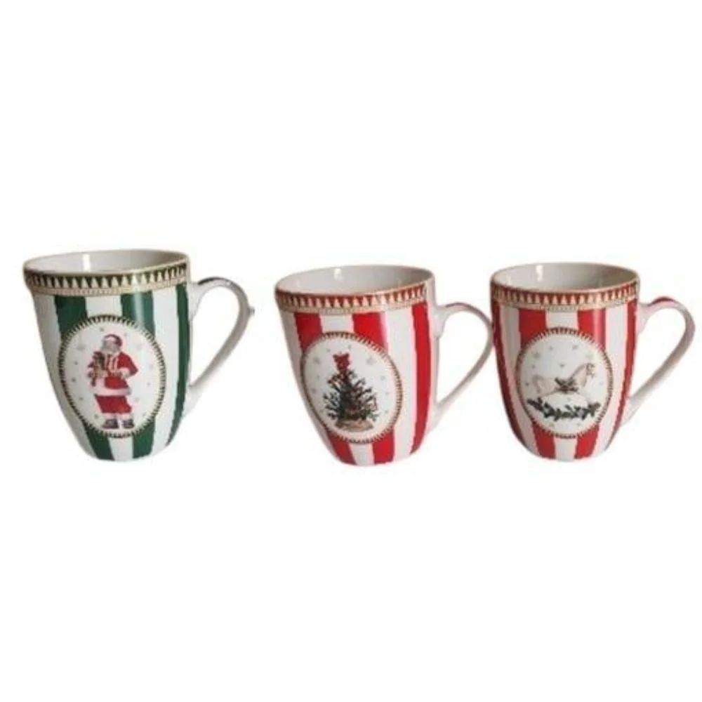 mug Natale,tazza natalizia,porcellana,rigata,360 ml,design assortito,tazza regalo,accessori cucina