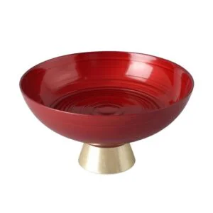 alzata vetro,alzata rossa,alzata Natale,centrotavola,porta dolci,decorazione tavola,vetro,accessori Natale