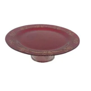 alzata vetro,fiocchi,rosso oro,alzata Natale,centrotavola,porta dolci,decorazione tavola