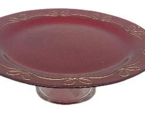ALZATA IN VETRO DECORATA BIANCO/ORO D.26XH.9CM