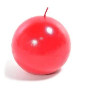 CANDELA SFERA ROSSA LUCIDA IN CERA GR.430 D.10CM
