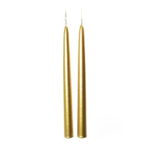 COPPIA CANDELE A STELO ORO H25CM
