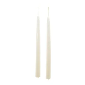 COPPIA CANDELE A STELO AVORIO LUCIDE 25CM