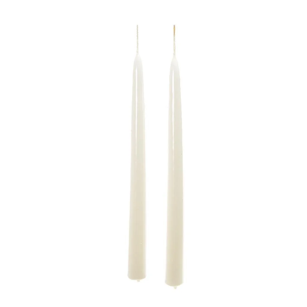 candele a stelo,avorio,coppia,lucide,25 cm,candele Natale,decorazione tavola