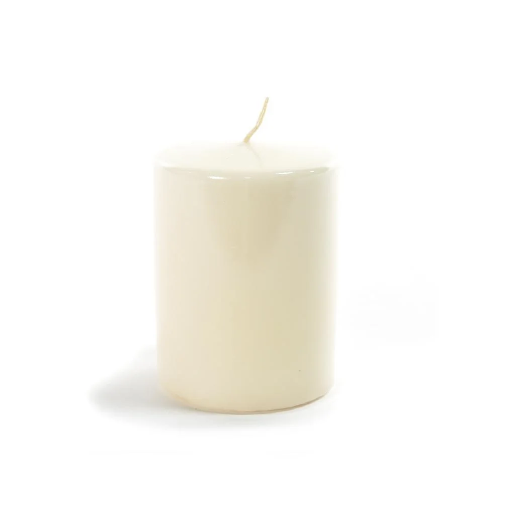 candela pillar,avorio,cera,lucida,candela Natale,decorazione tavola,candela decorativa