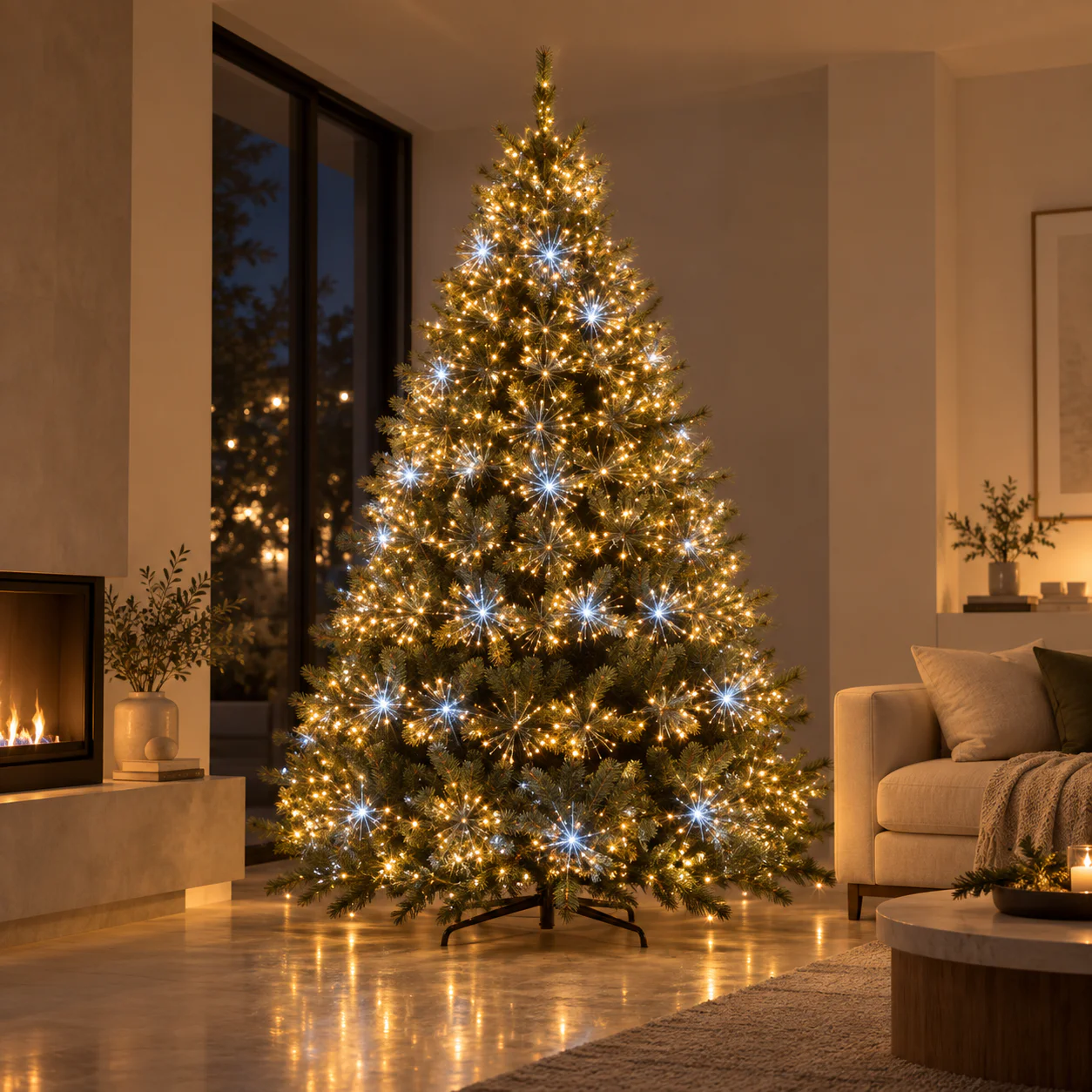 filo microLED,2000 LED,bianco caldo,effetto flash,20 metri,luci Natale,filo luminoso,decorazione natalizia