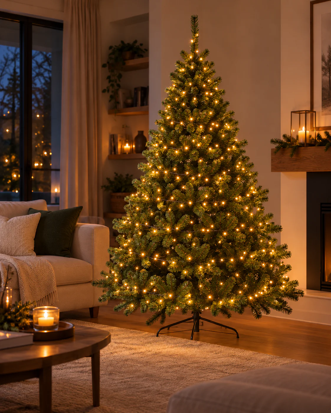 filo luci Natale,3000 luci,minilucciole,bianco caldo,filo verde,luci natalizie,illuminazione Natale,decorazione albero