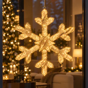 FIOCCO DI NEVE SETA ORO METALLO 604LUCI D.58CM
