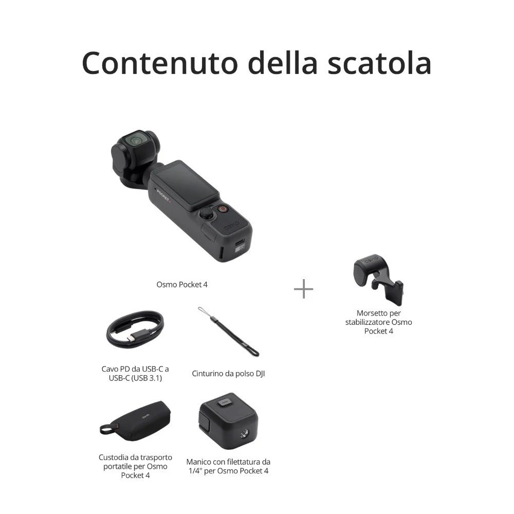 dji osmo pocket 4 combo standard action cam con stabilizzatore dji osmo pocket 4 combo standard action cam con stabilizzatore
