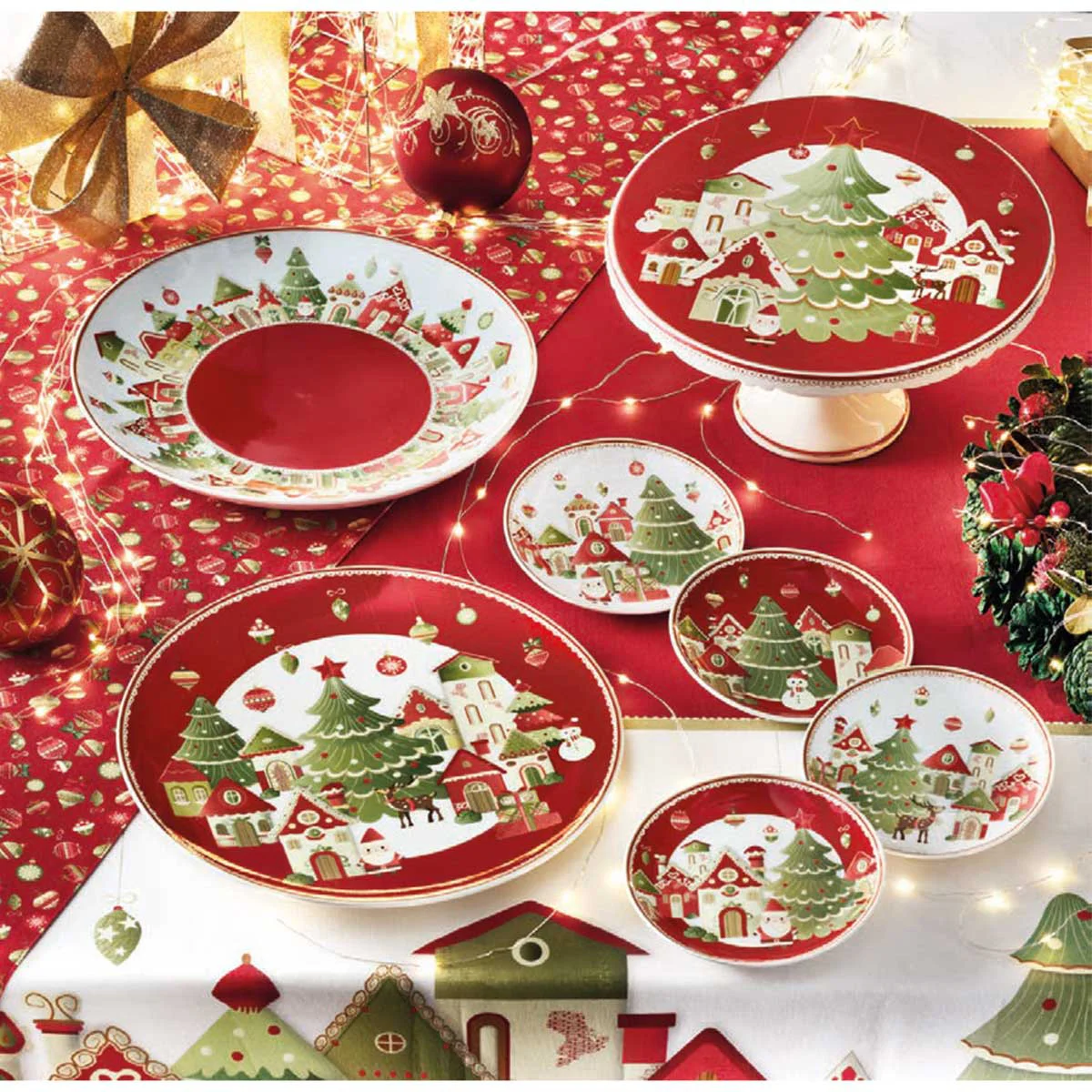 alzata dolci,porcellana,natale,dessert